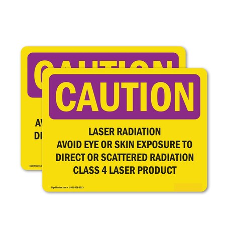 Signmission Radiation & Laser Sign, 12 in H x 18 in W, Vinyl Decal, Rectangle OS-2PACK-CR-D-1218-L-10143